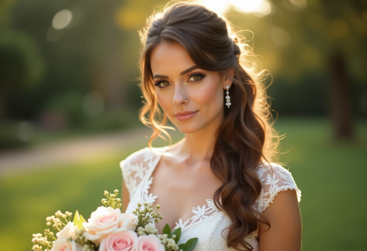 maquillage mariée brune